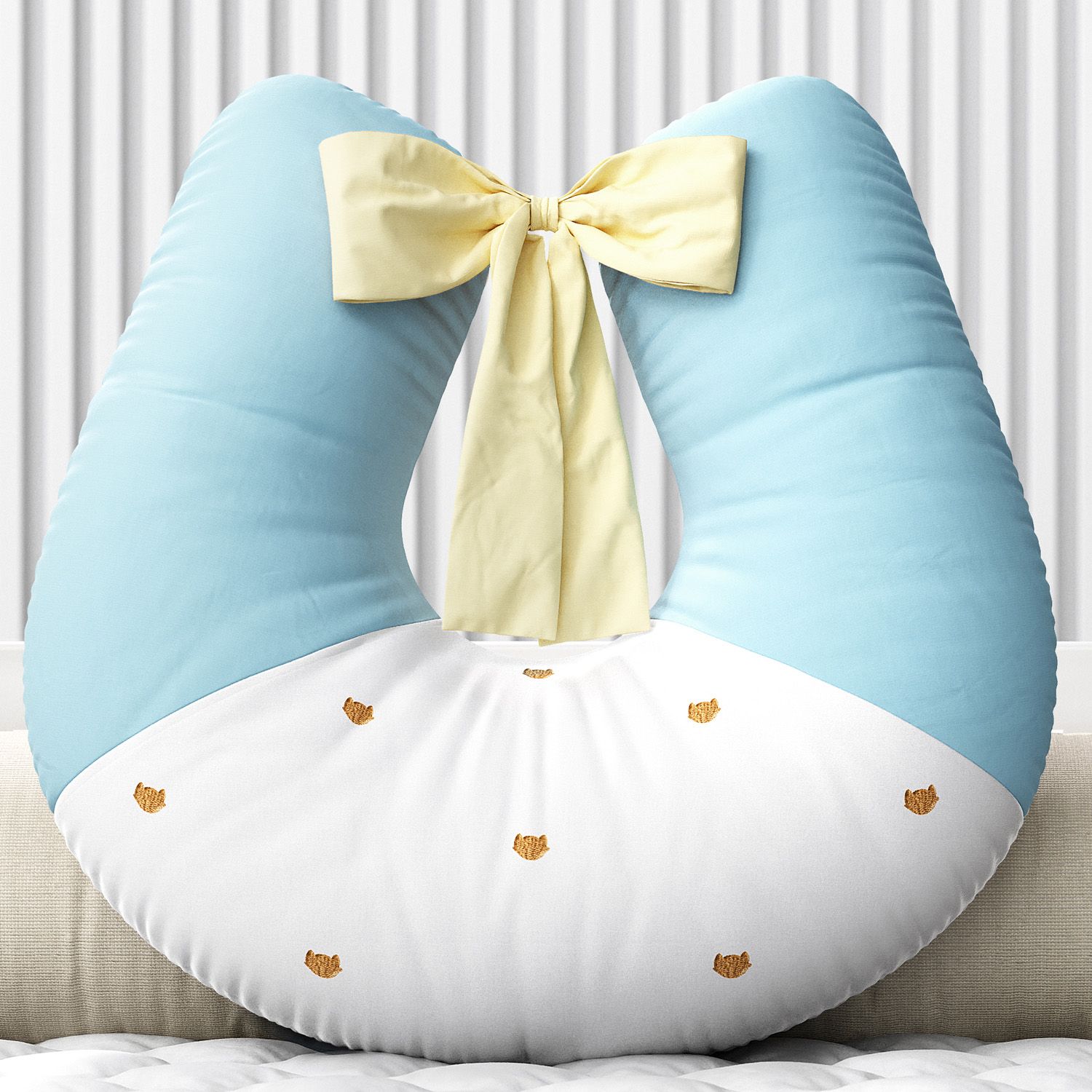 Almofada Amamentação Raposinha Azul e Amarelo