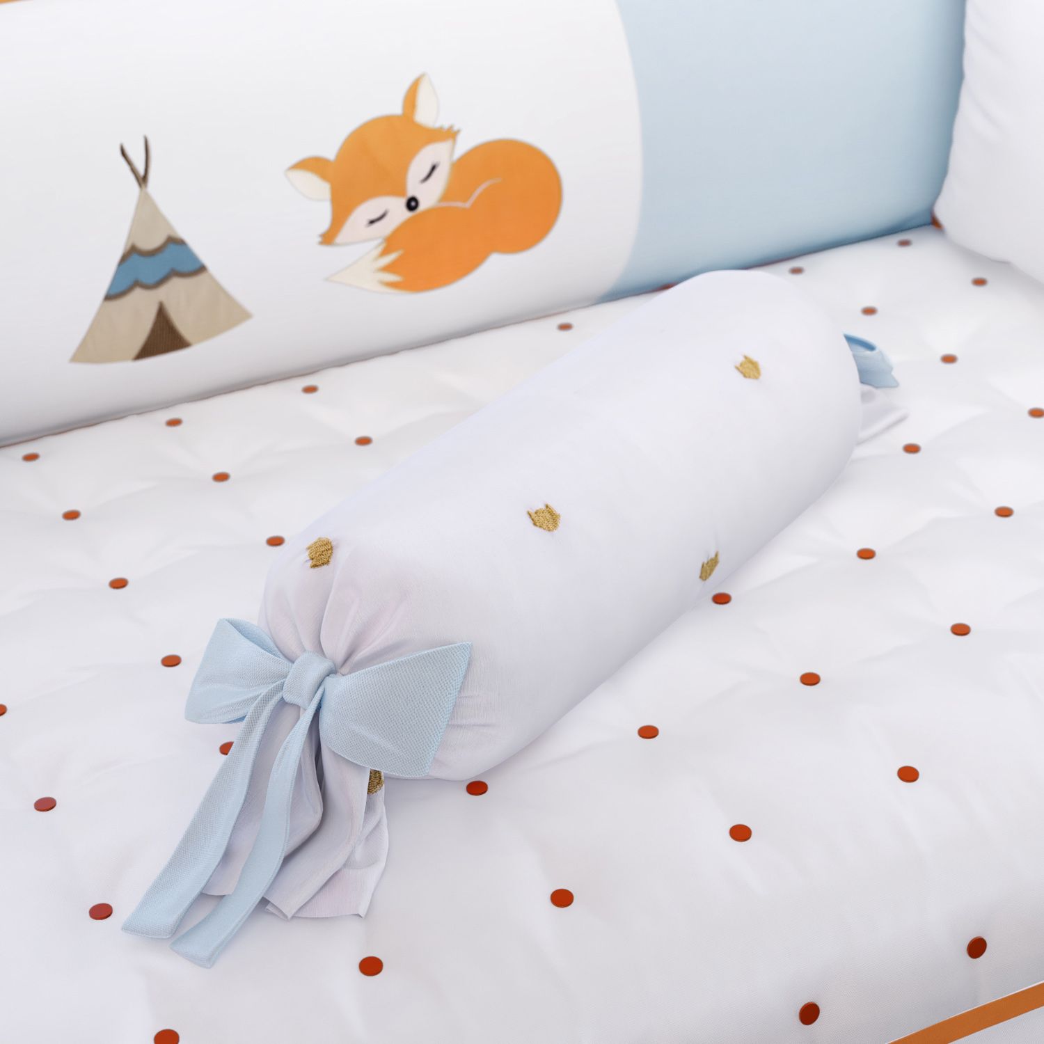 Almofada Apoio Bala Raposinha Cinza 60cm