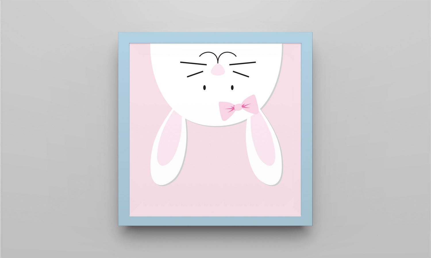 Quadro Amiguinha Coelhinha Rosa/Azul Bebê 38cm - imagem 2