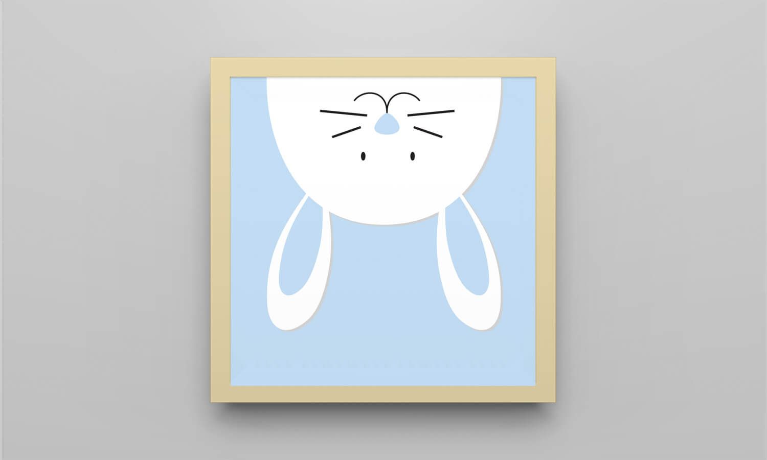 Quadro Amiguinho Coelhinho Azul Bebê/Amarelo 38cm