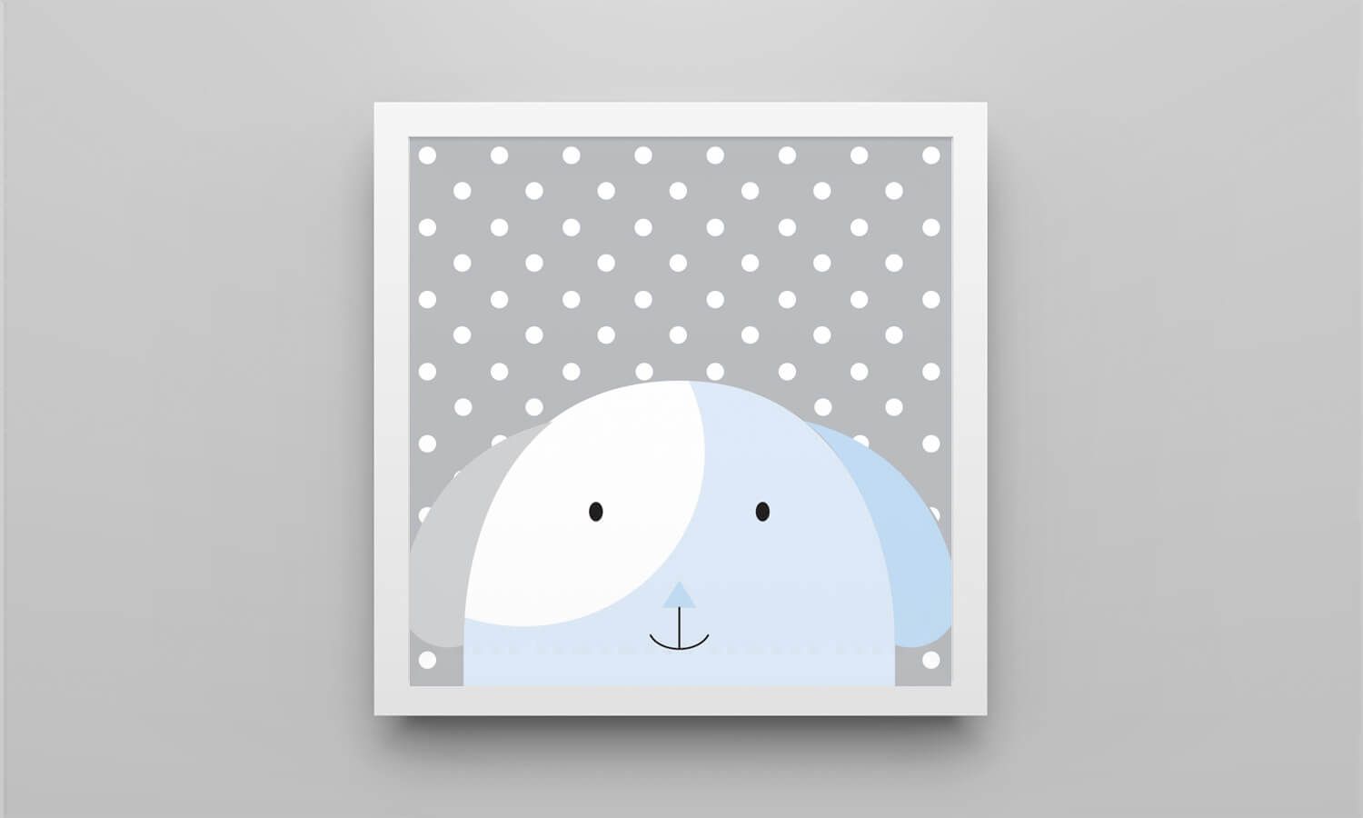 Quadro Amiguinho Cachorrinho Azul Bebê/Branco 38cm - imagem 2