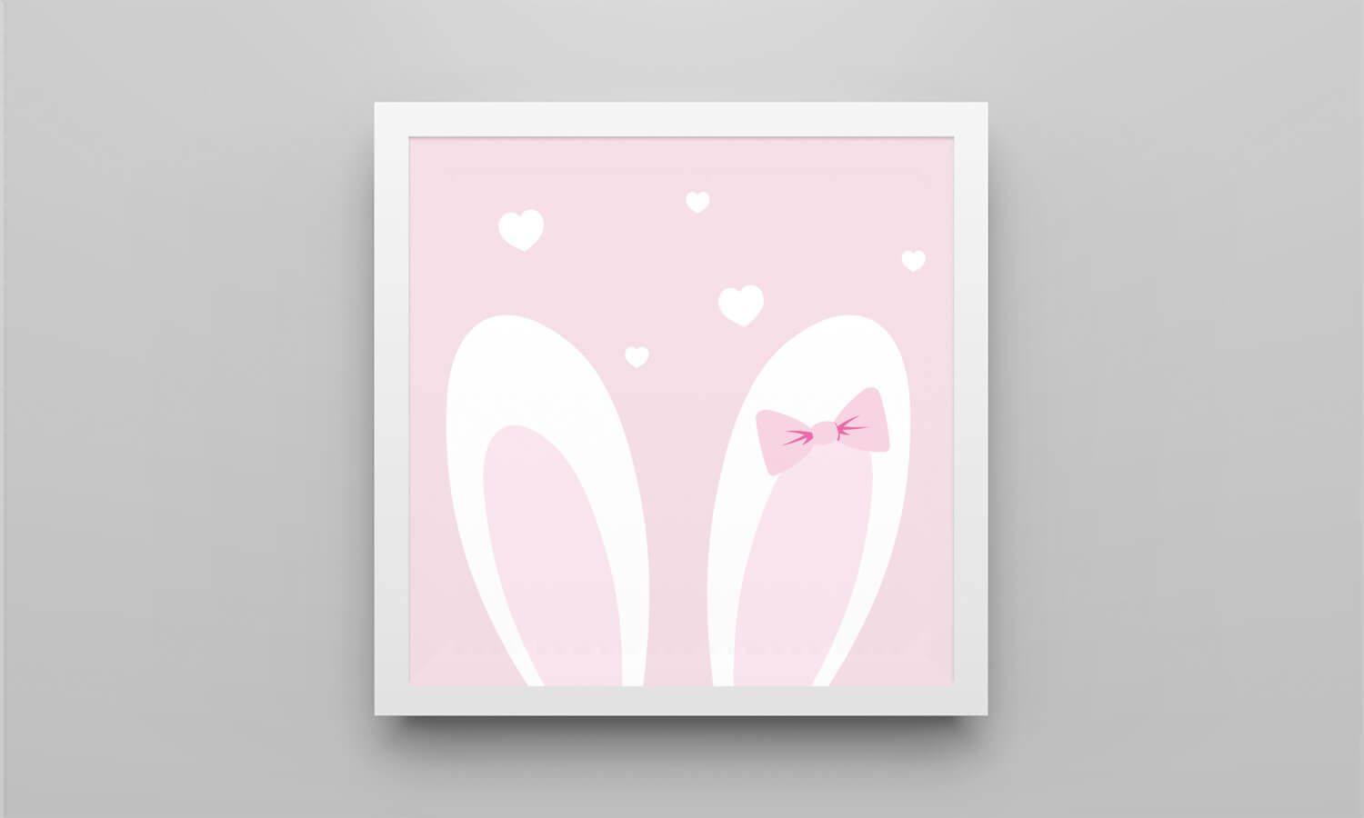 Quadro Amiguinha Orelhinhas Rosa/Branco 38cm - imagem 2