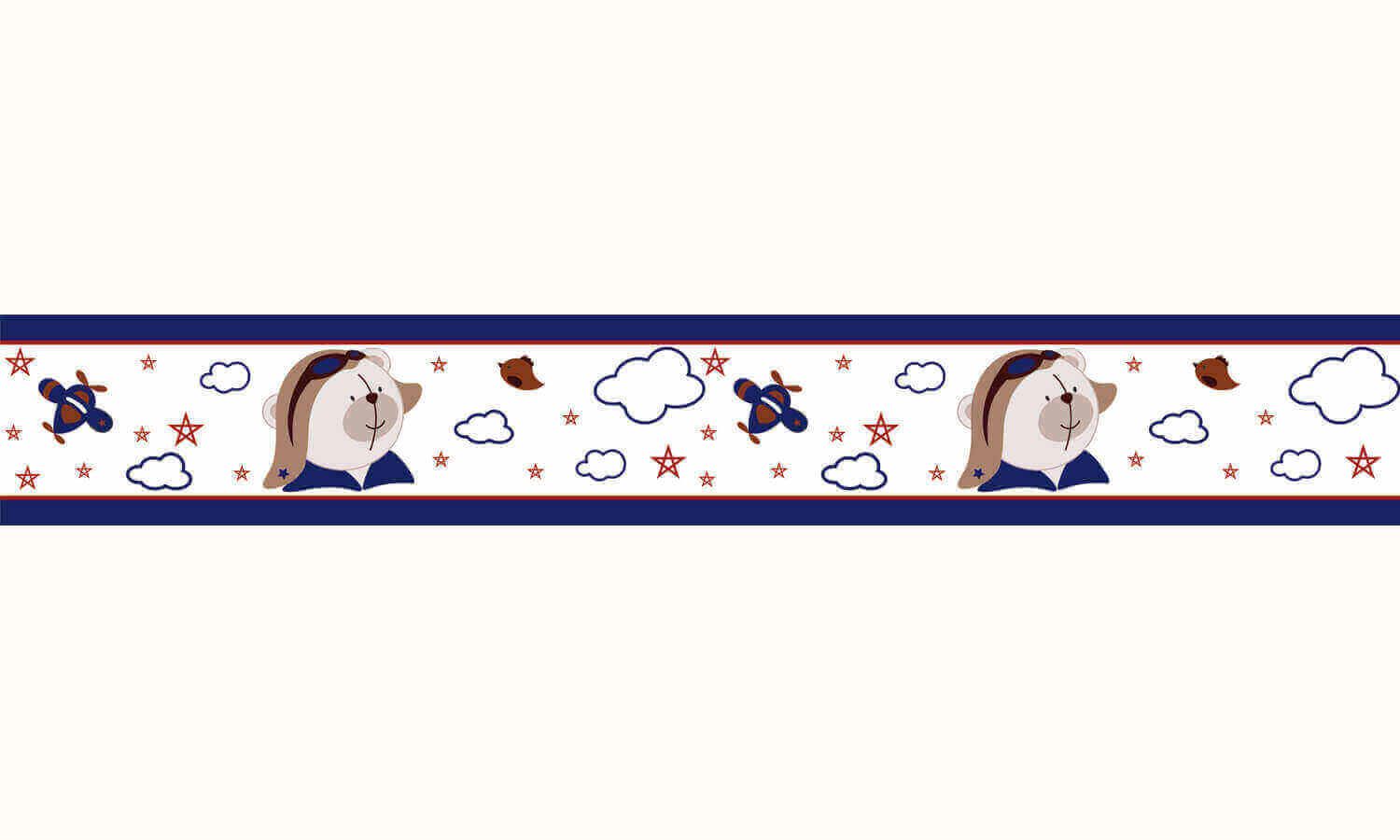 Faixa Adesiva de Parede Urso Aviador 2m