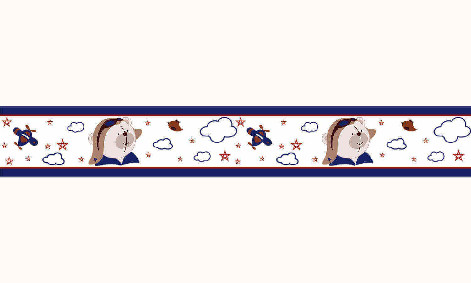 Faixa Adesiva de Parede Urso Aviador 2m