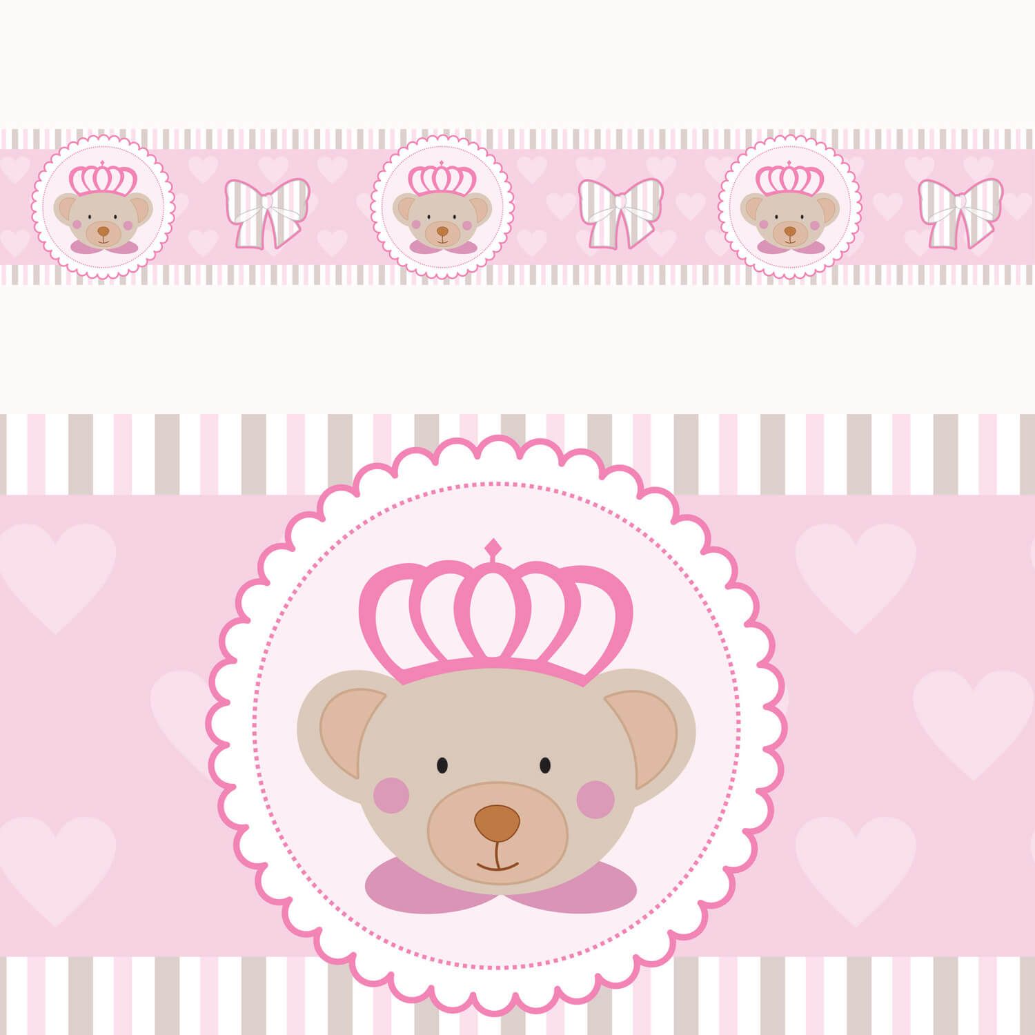 Faixa Adesiva de Parede Ursa Princesa