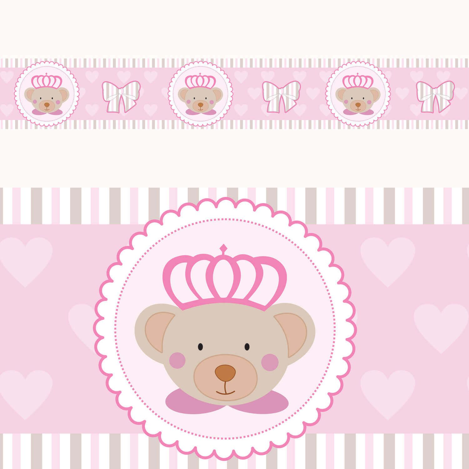 Faixa Adesiva de Parede Ursa Princesa