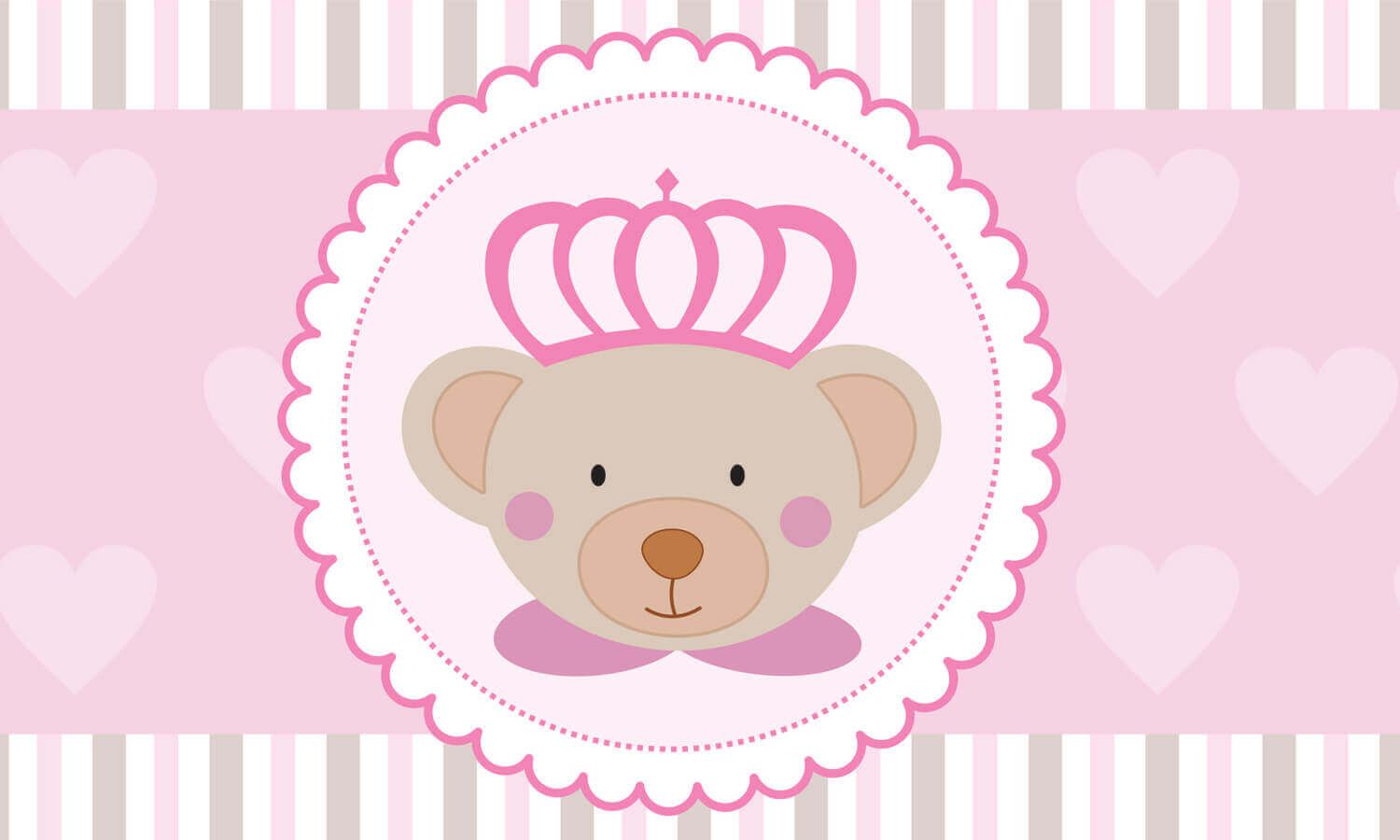 Faixa Adesiva de Parede Ursa Princesa