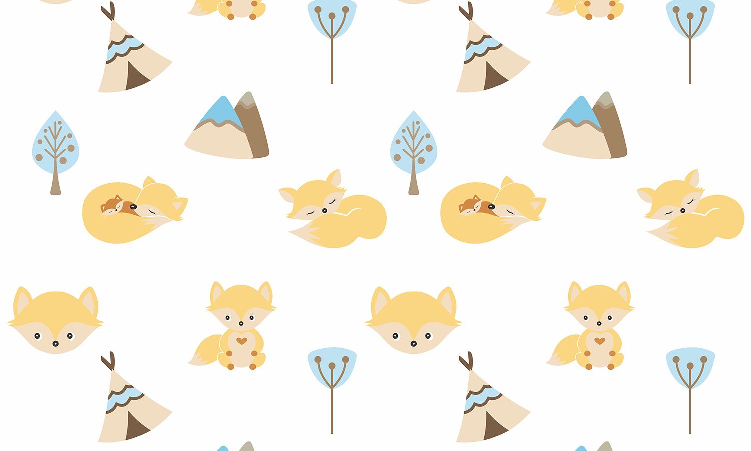 Adesivo de Parede Raposinhas Laranja