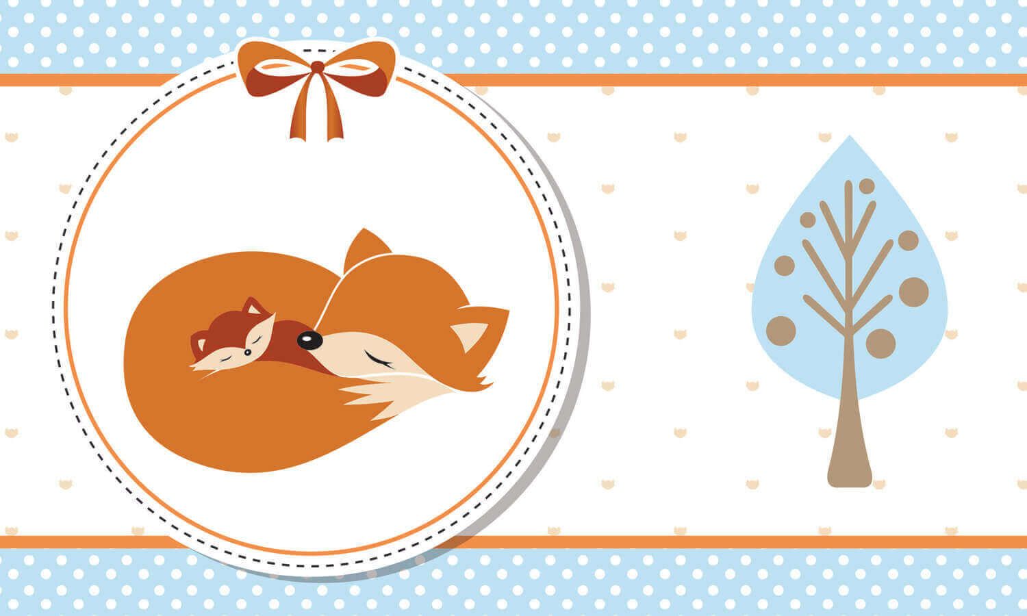 Faixa Adesiva de Parede Raposinhas Laranja