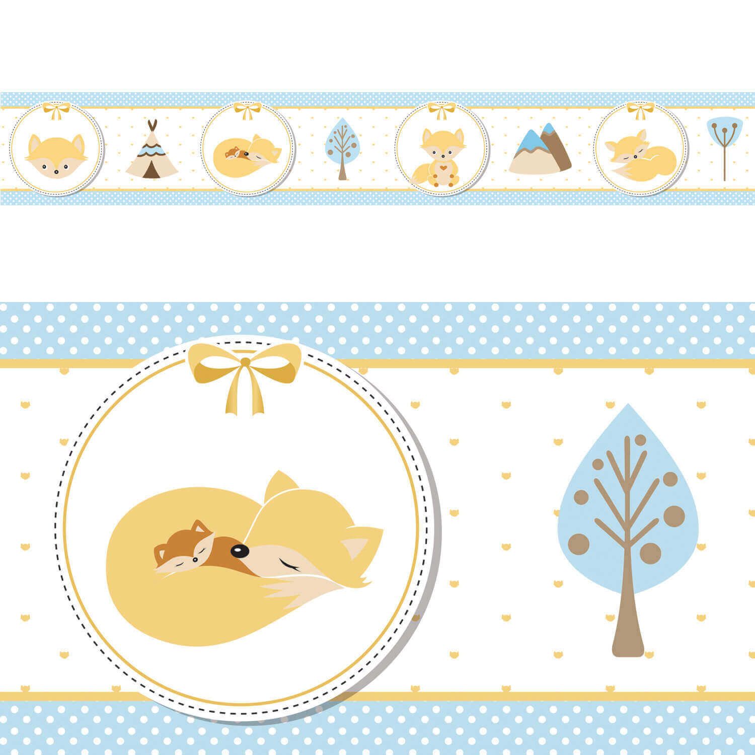 Faixa Adesiva de Parede Raposinhas