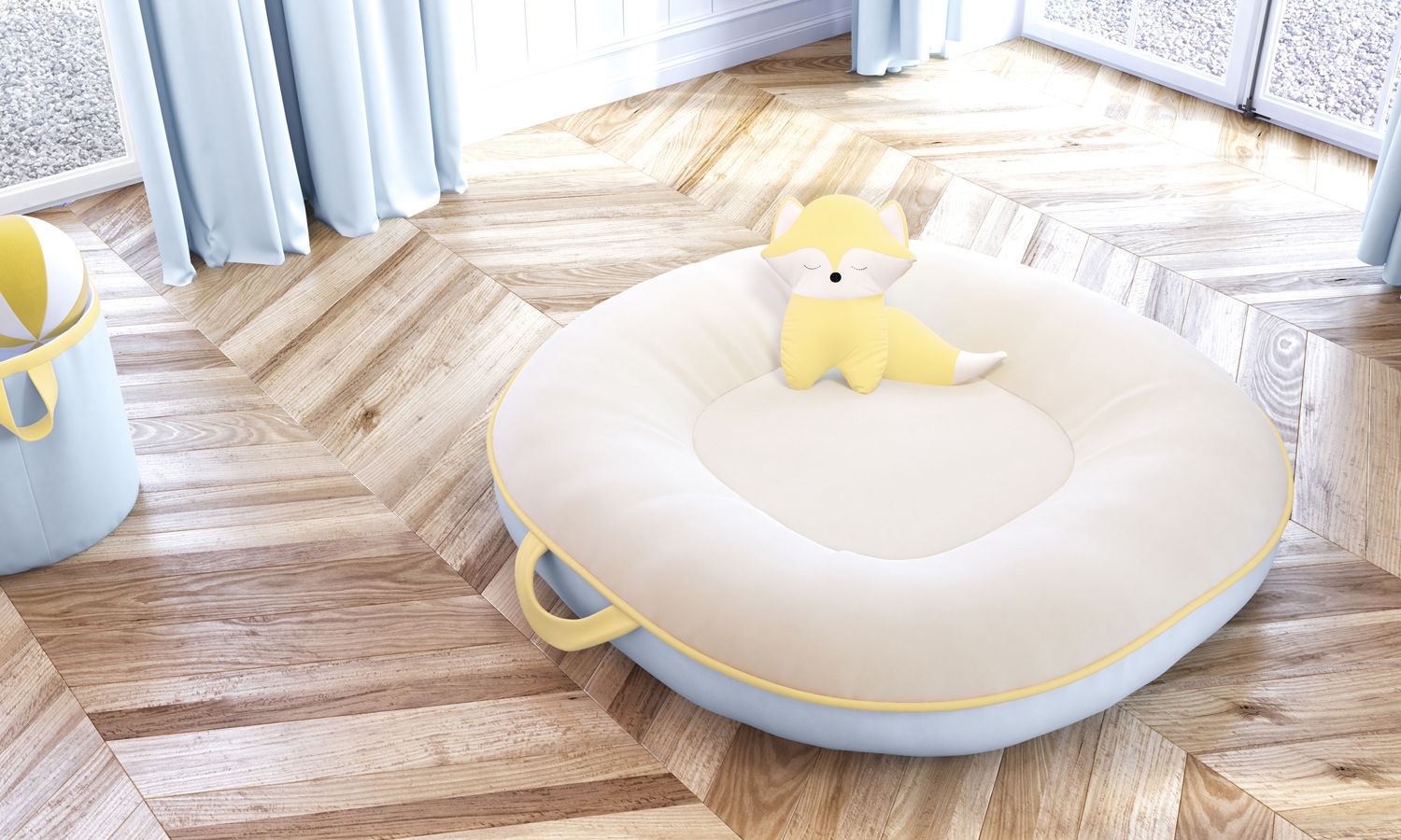 Ninho Bege, Azul e Amarelo 75cm