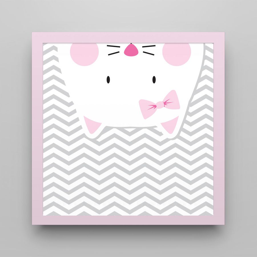 Quadro Amiguinha Gatinha Rosa 18cm - imagem 2