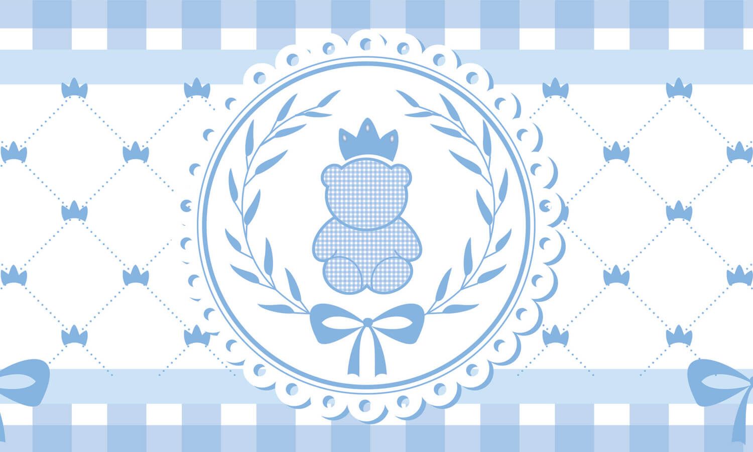 Faixa Adesiva de Parede Ursinho Clássico Azul Bebê