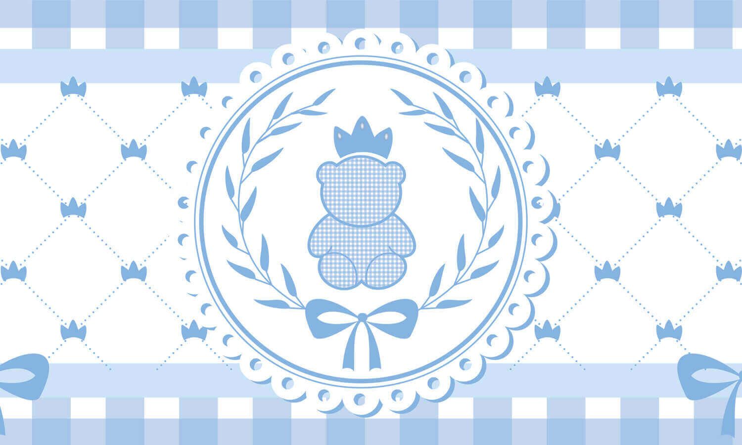 Faixa Adesiva de Parede Ursinho Clássico Azul Bebê