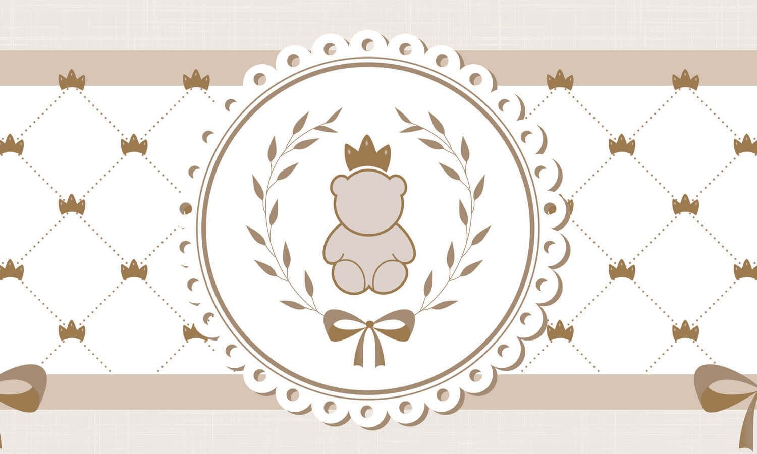 Faixa Adesiva de Parede Ursinho Clássico Azul Bebê