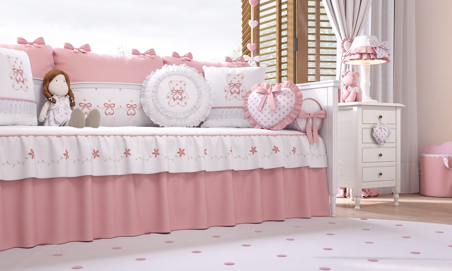 Kit Cama Babá Sophia Rosé