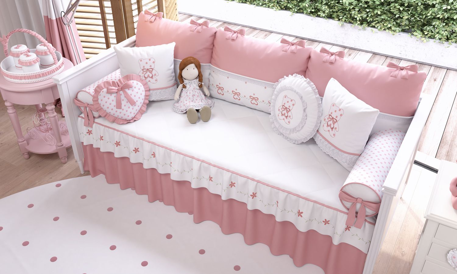 Kit Cama Babá Sophia Rosé