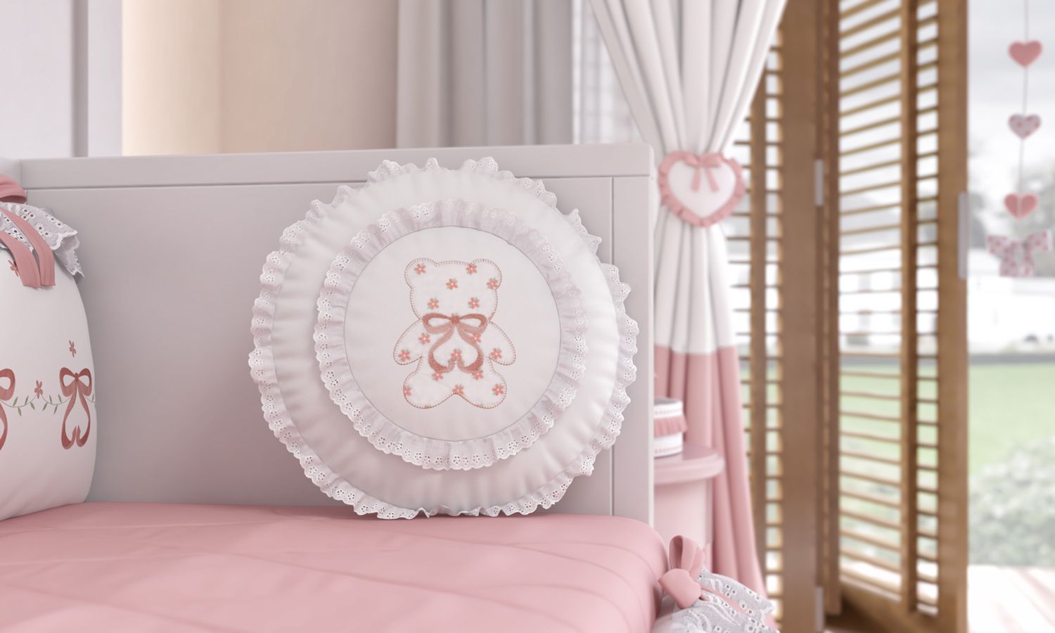 Almofada Redonda Sophia Rosé 35cm