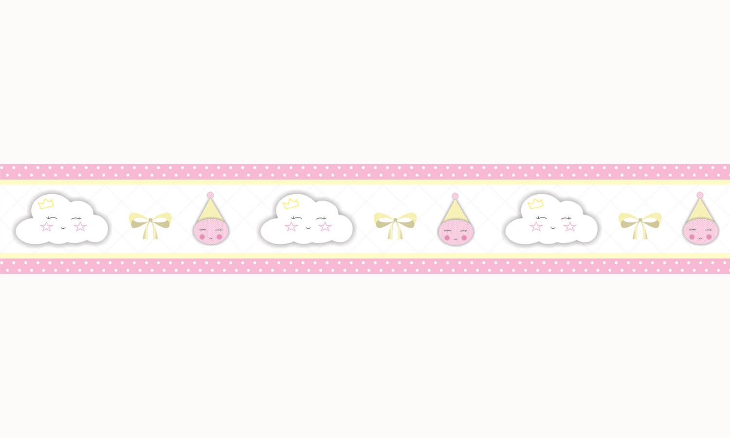 Faixa Adesiva de Parede Nuvem Rosa