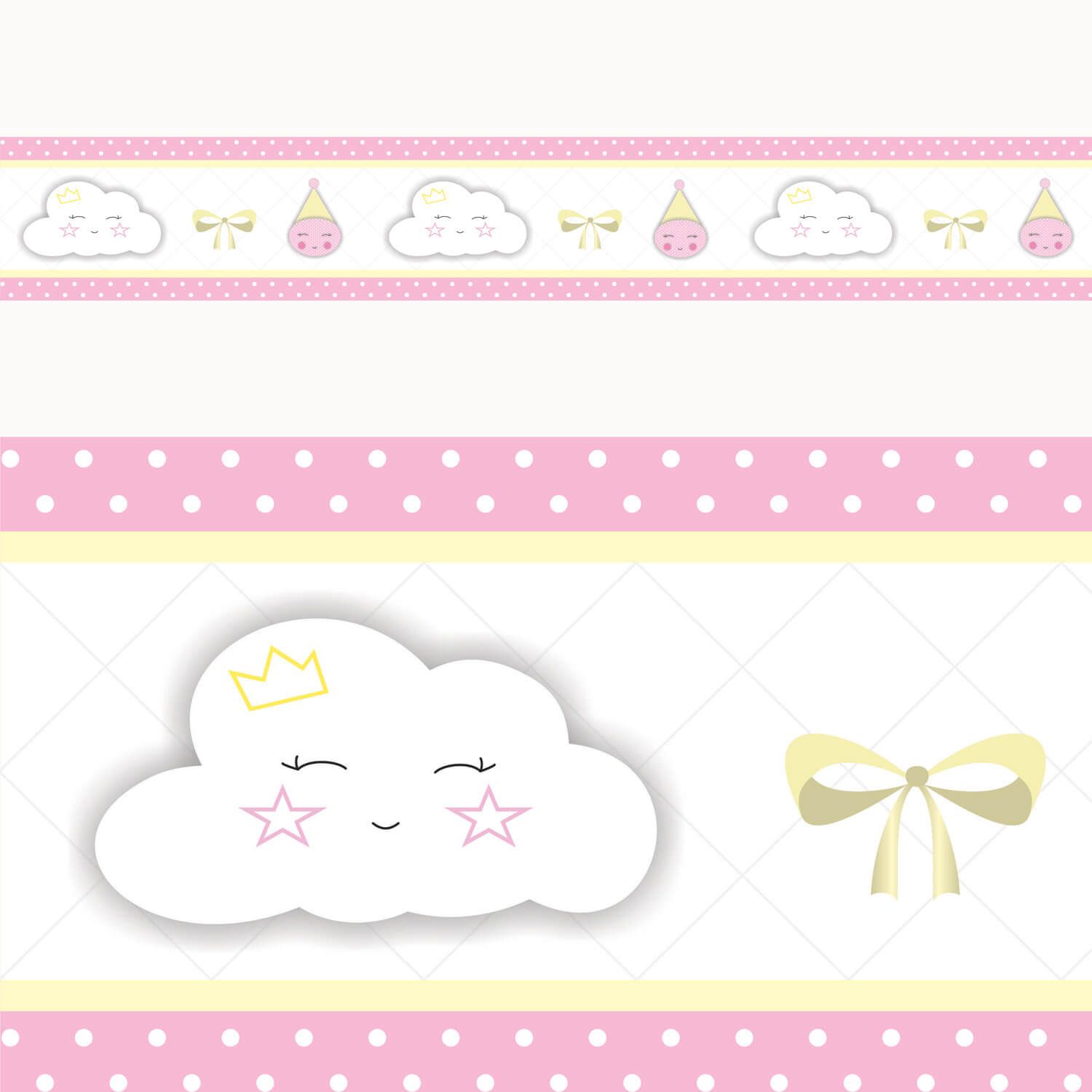 Faixa Adesiva de Parede Nuvem Rosa