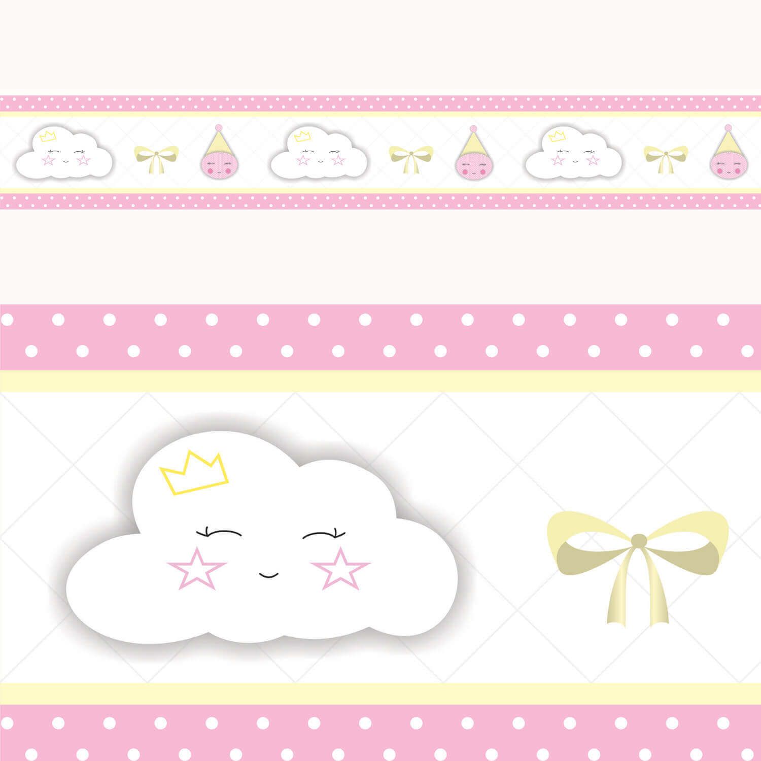 Faixa Adesiva de Parede Nuvem Rosa