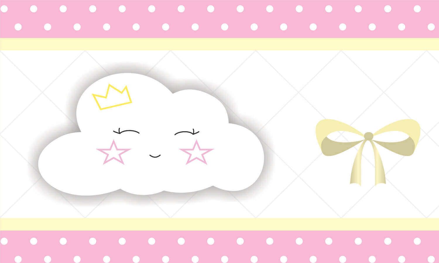 Faixa Adesiva de Parede Nuvem Rosa