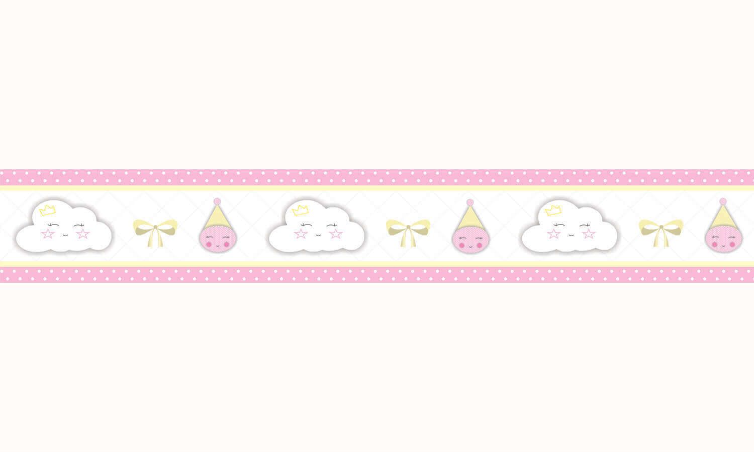 Faixa Adesiva de Parede Nuvem Rosa