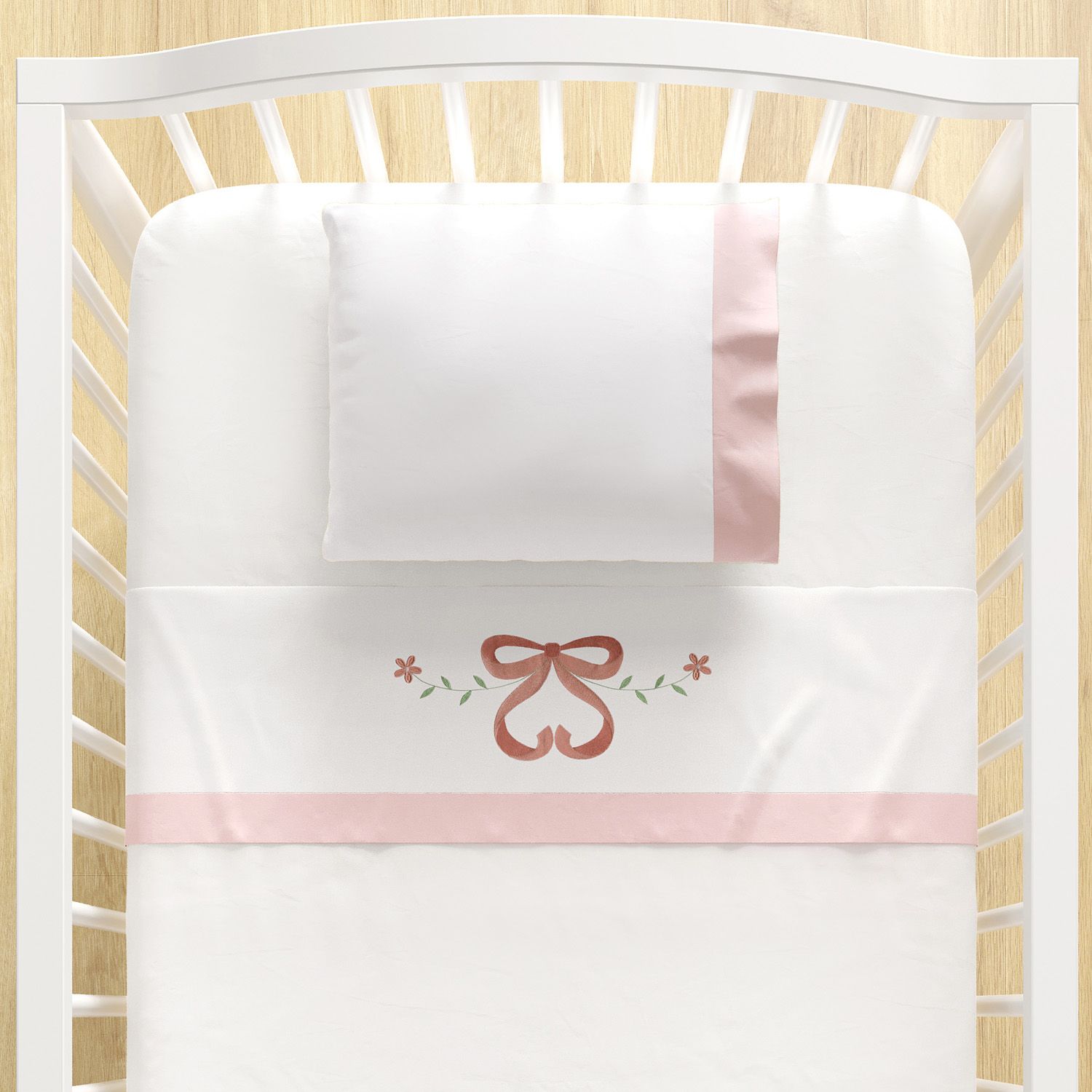 Jogo de Lençol Berço Bordado Sophia Provençal 3 peças