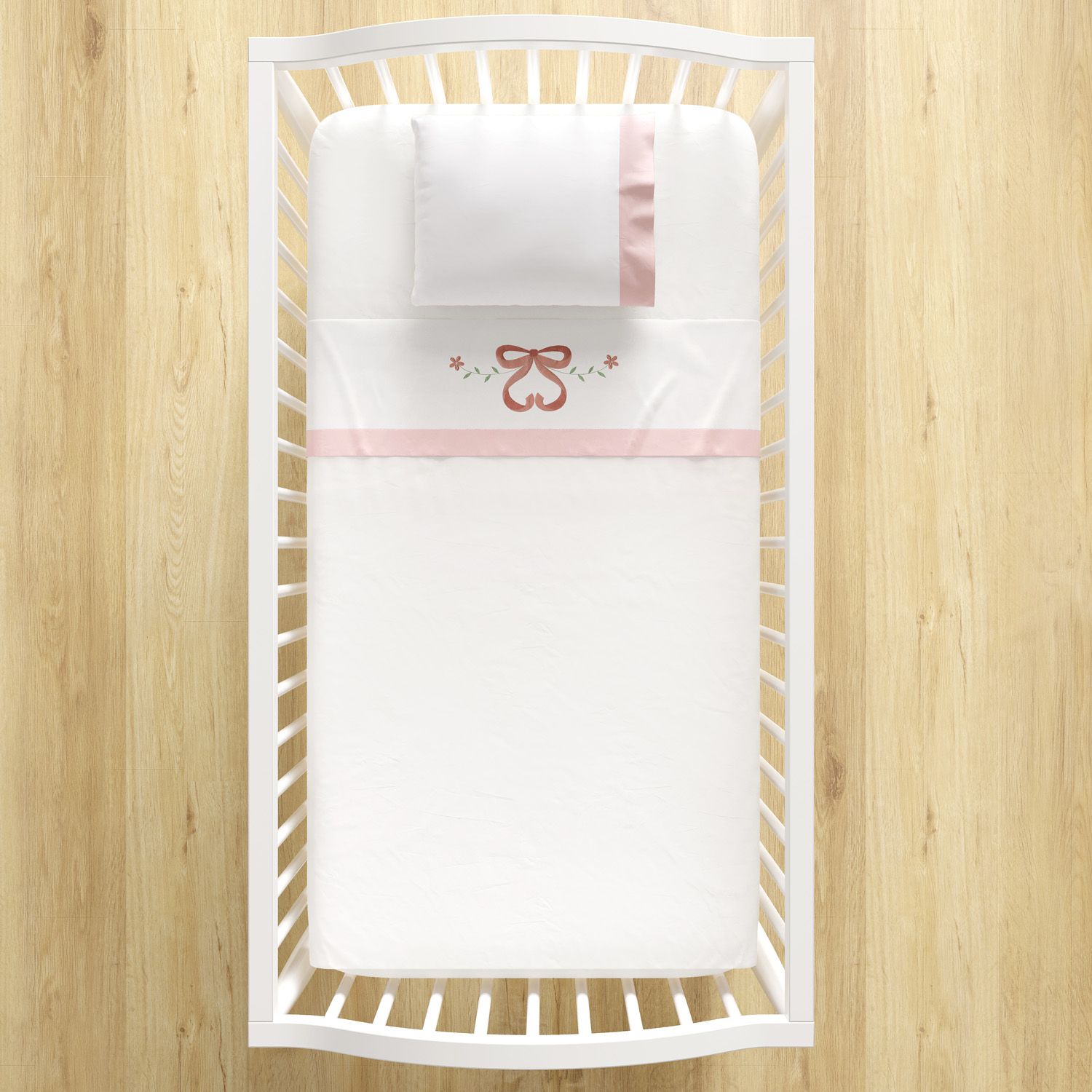 Jogo de Lençol Berço Bordado Sophia Provençal 3 peças