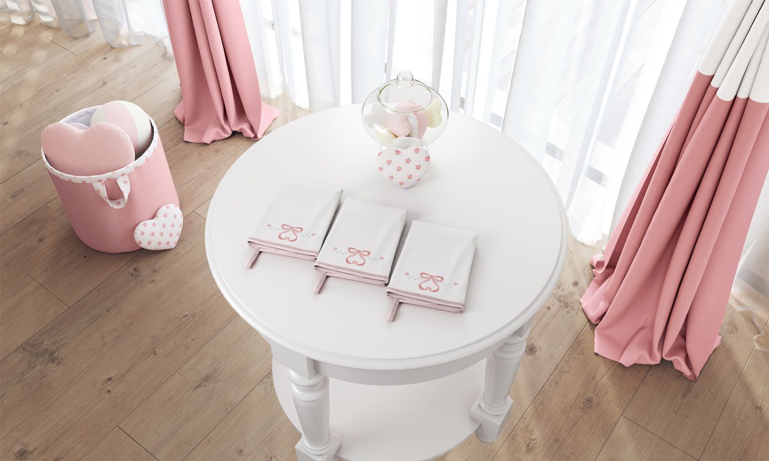 Jogo de Fraldas de Boca Malha Sophia Rosé