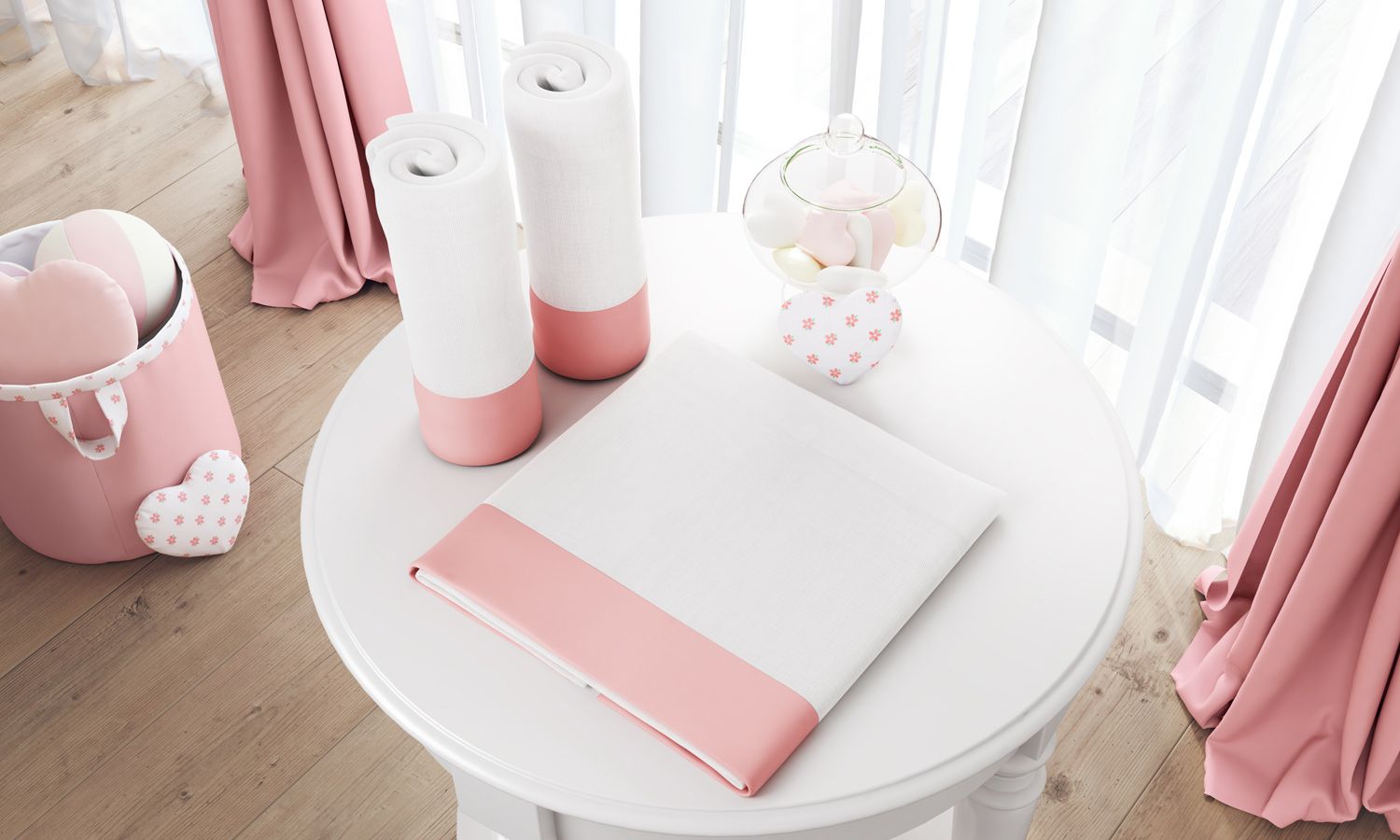 Jogo de Fraldas Ombro Barra Rosé com 3