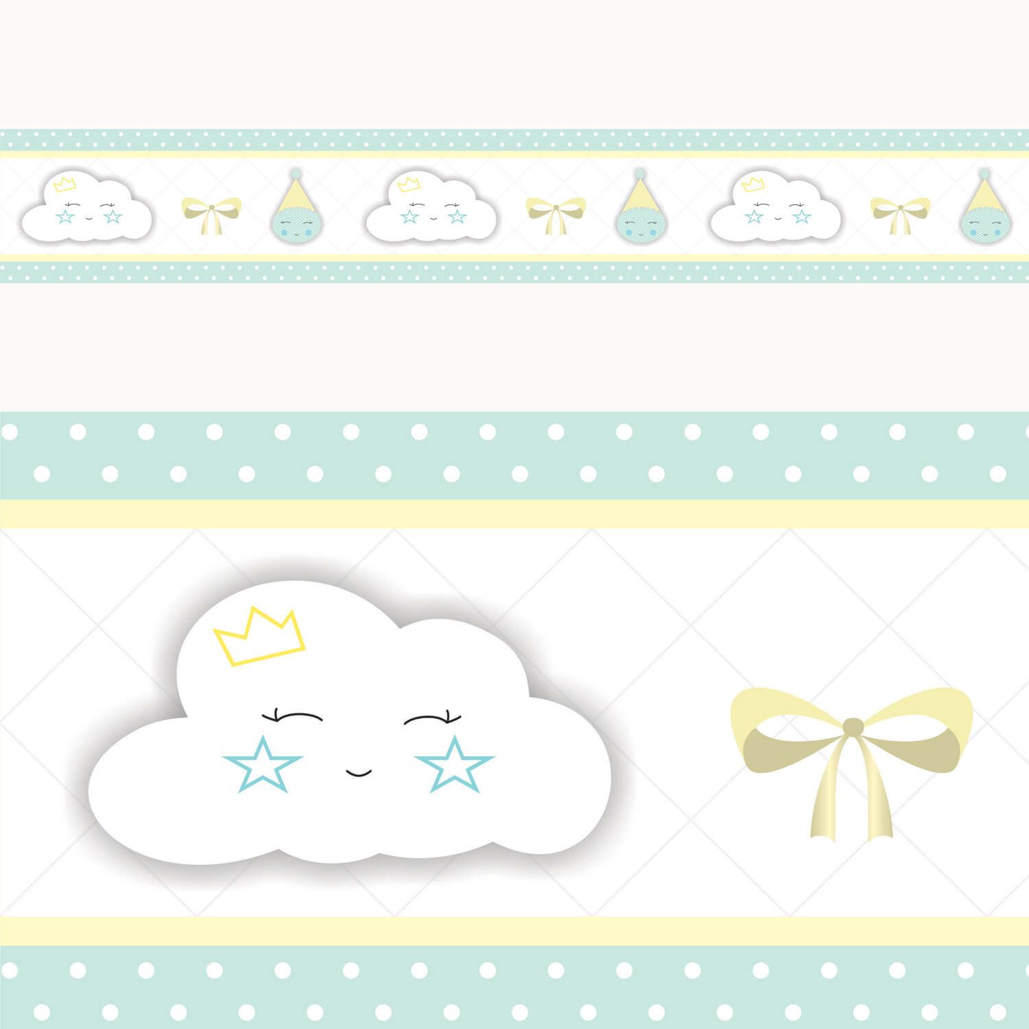 Faixa Adesiva de Parede Nuvem Rosa