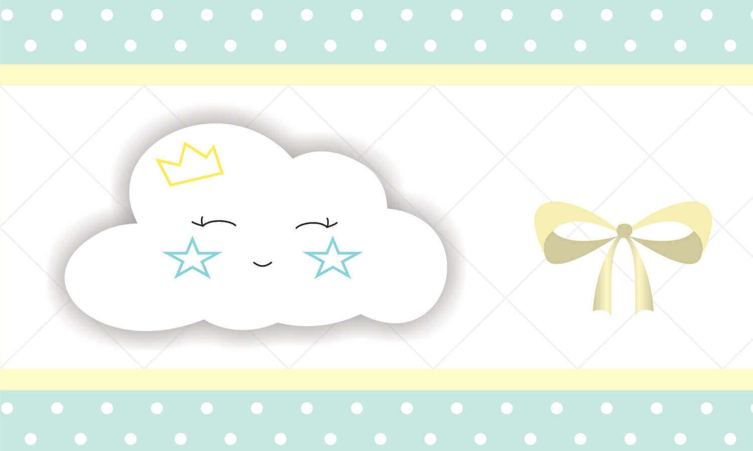 Faixa Adesiva de Parede Nuvem Rosa