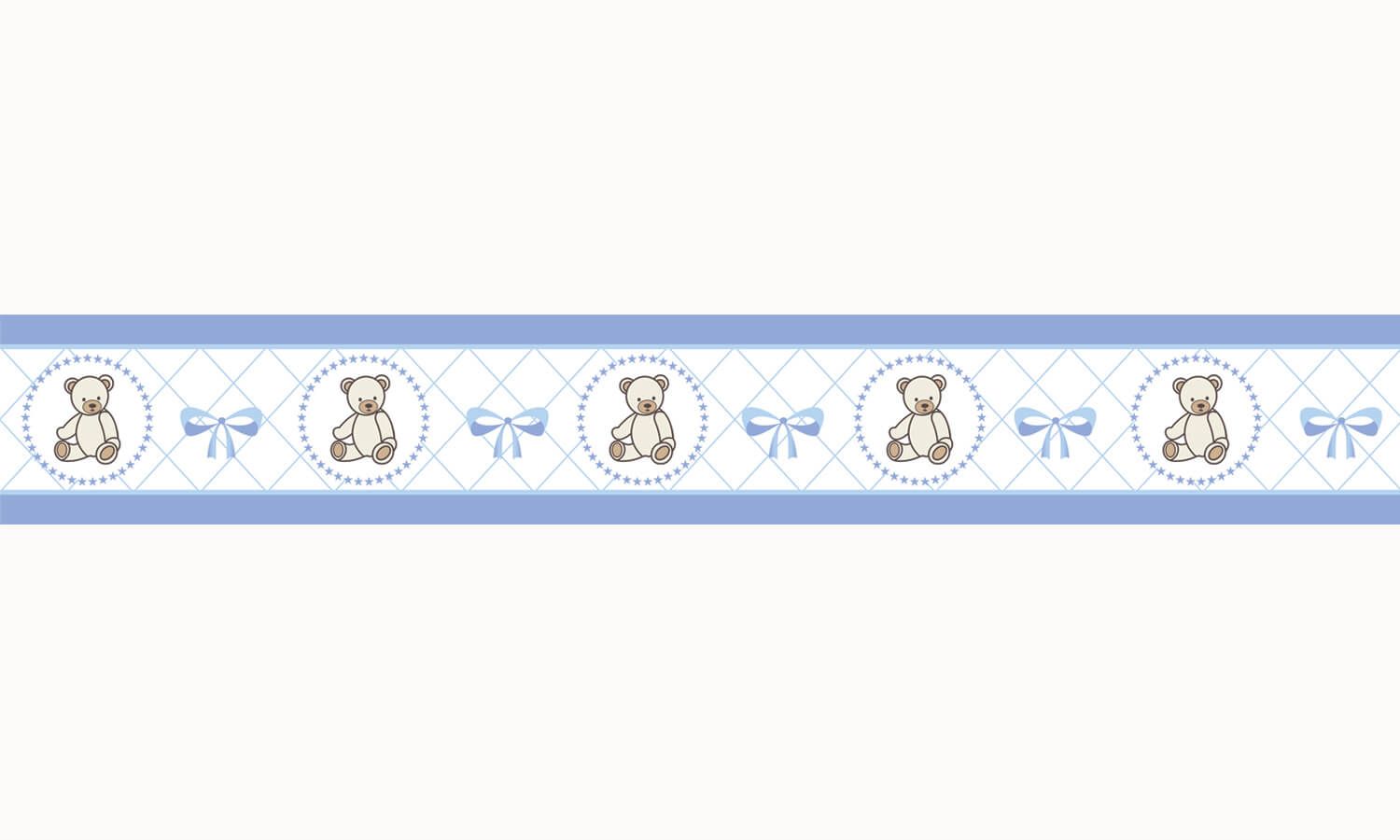 Faixa Adesiva de Parede Teddy Azul 2m