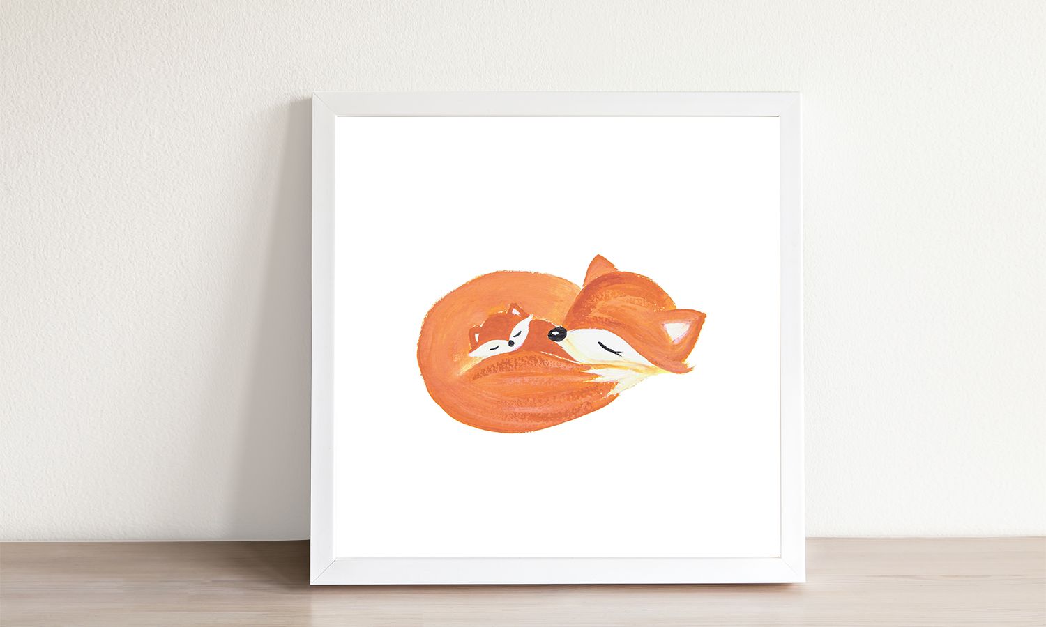 Quadro Aquarela Raposinha Laranja 38cm - imagem 2