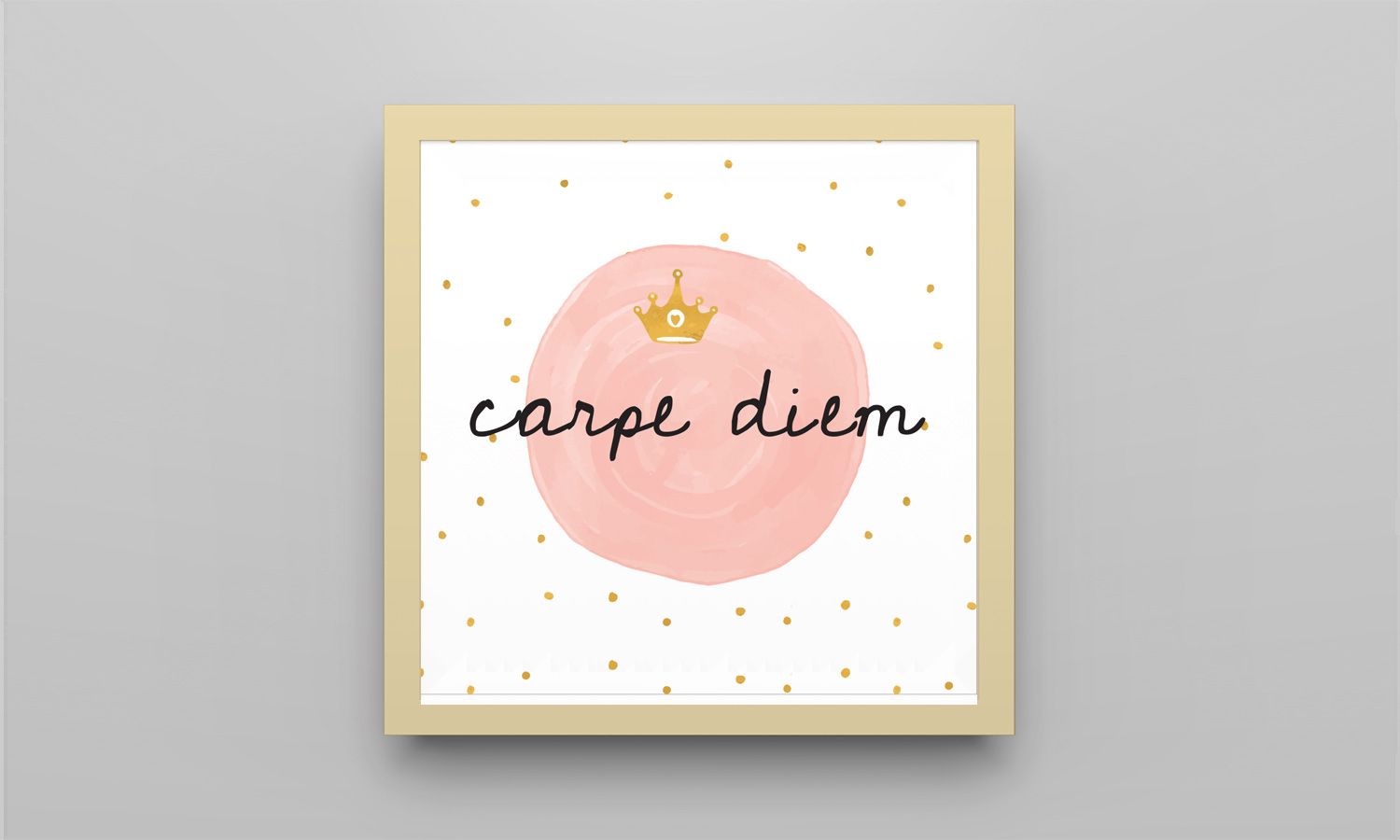 Quadro Carpe Diem Rosé/Amarelo 38cm - imagem 2