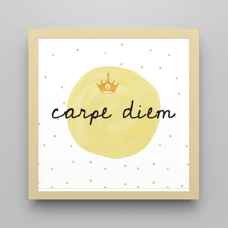 Quadro Carpe Diem Amarelo 20cm