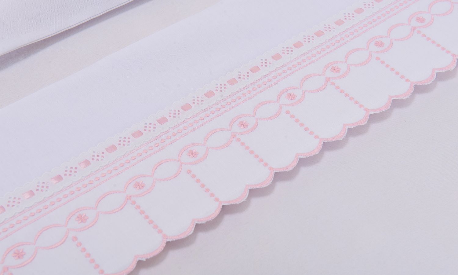 Jogo de Lençol Mini Berço Bico Flor Branco