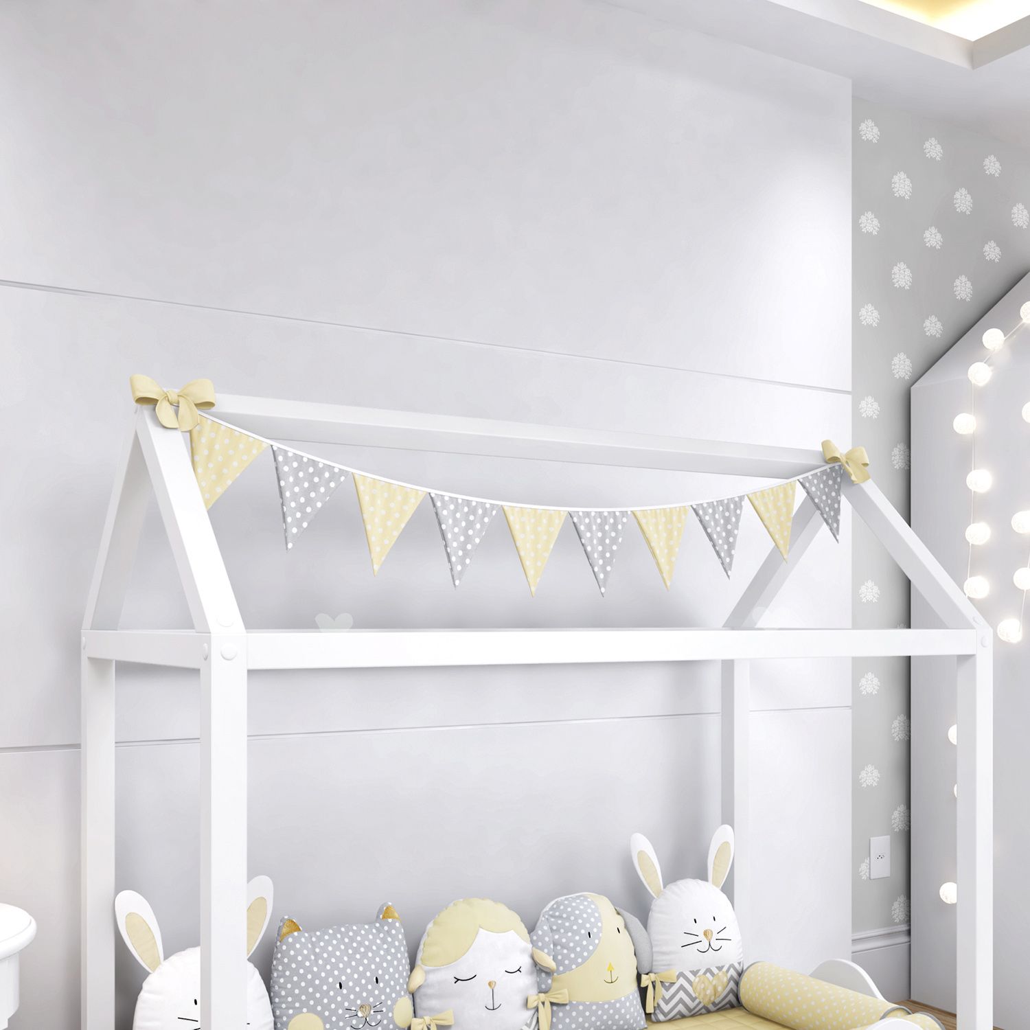 Varal de Cama Bandeirinhas Amiguinhas 1,60m