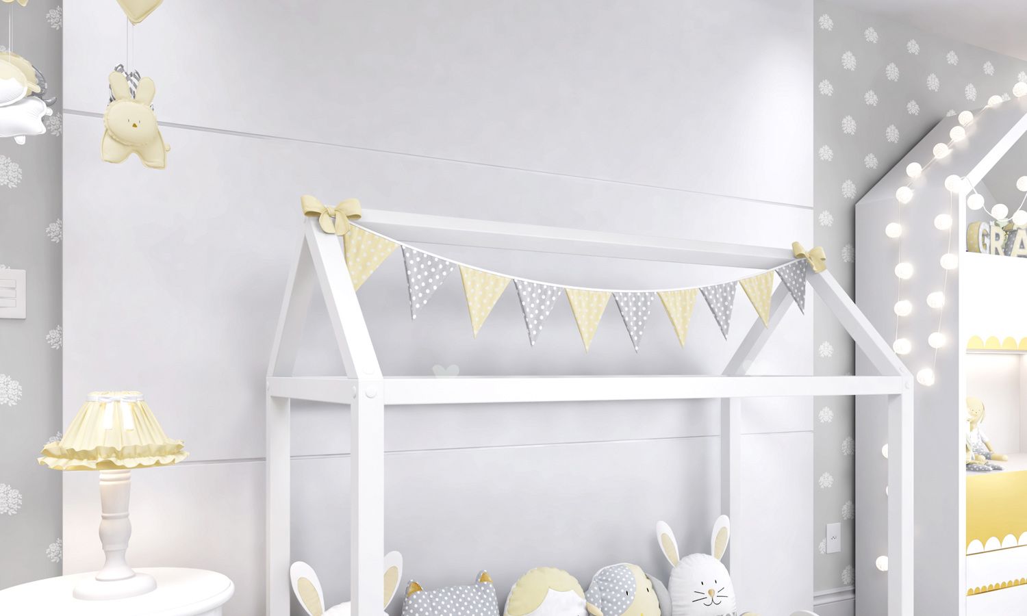 Varal de Cama Bandeirinhas Amiguinhas 1,60m