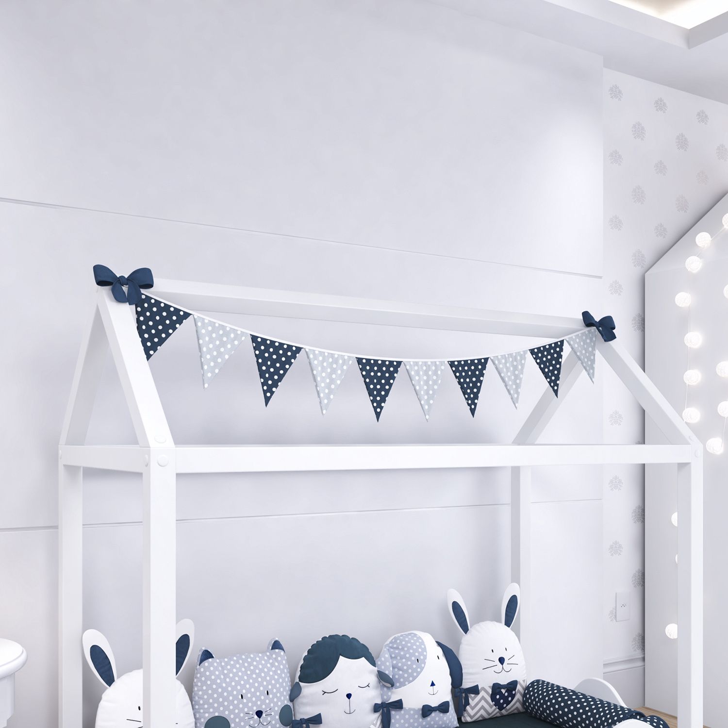 Varal de Cama Bandeirinhas Amiguinhas 1,60m