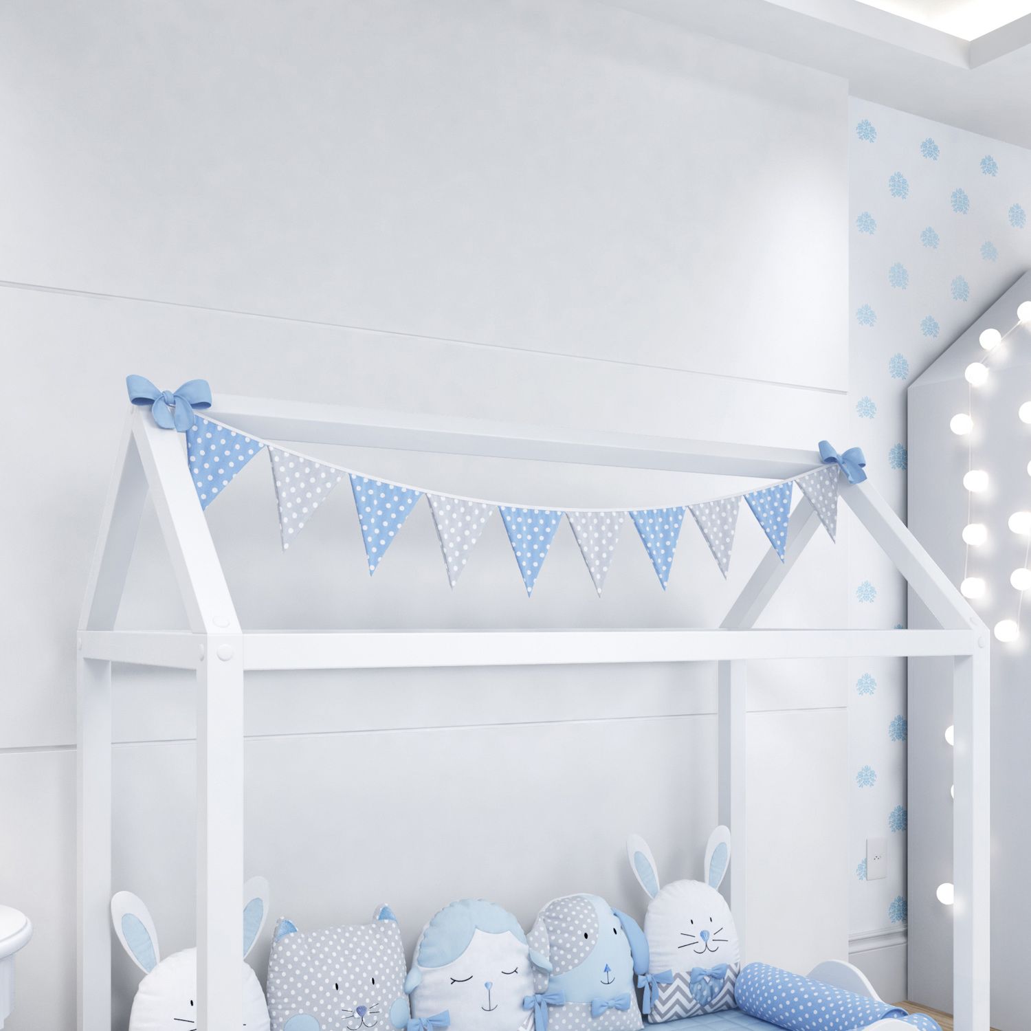 Varal de Cama Bandeirinhas Amiguinhas 1,60m