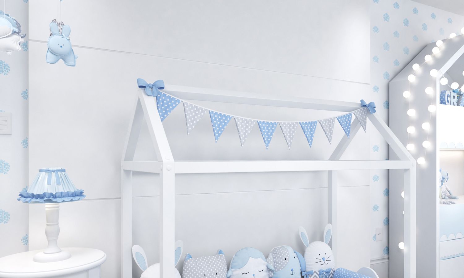 Varal de Cama Bandeirinhas Amiguinhas 1,60m