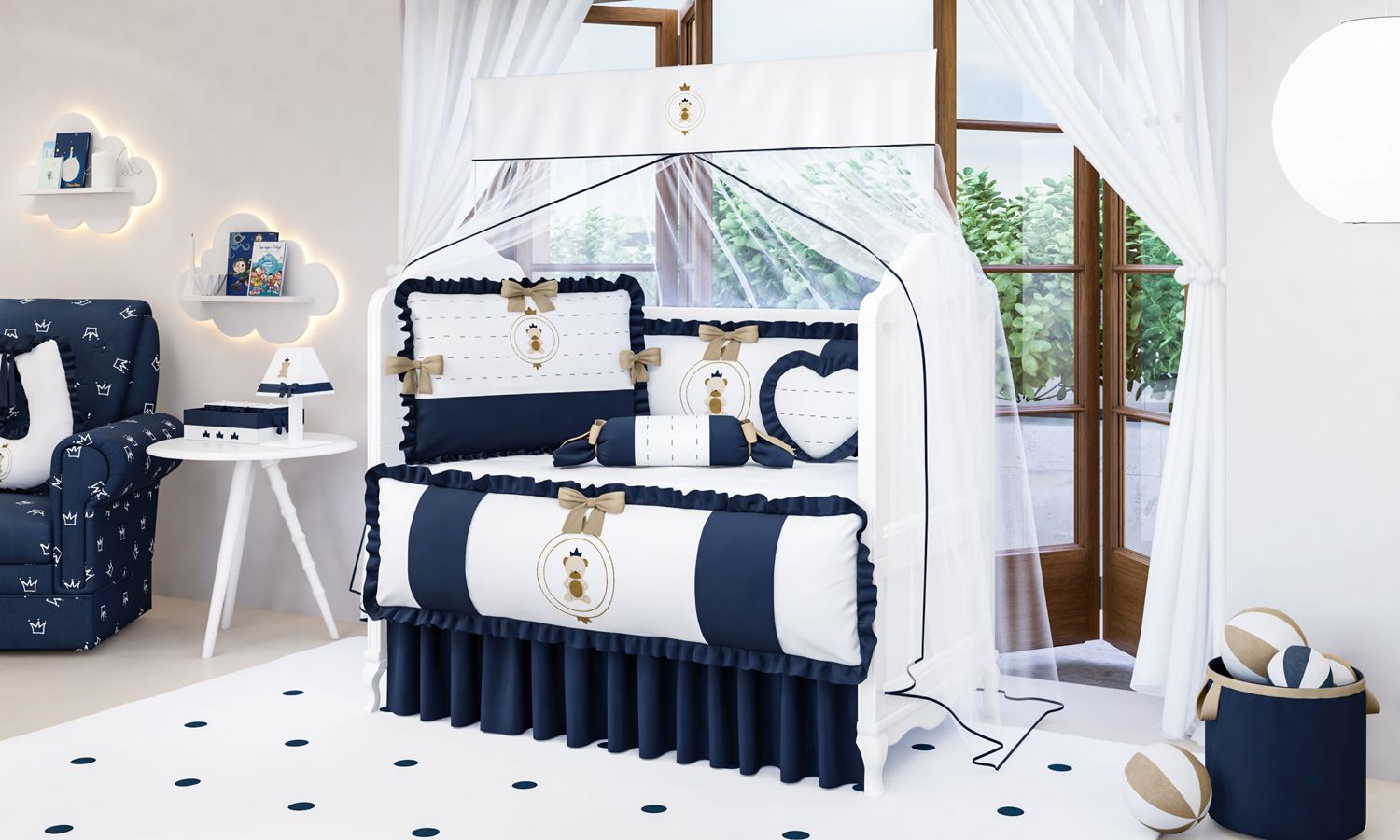 Kit Berço Urso Teddy Realeza