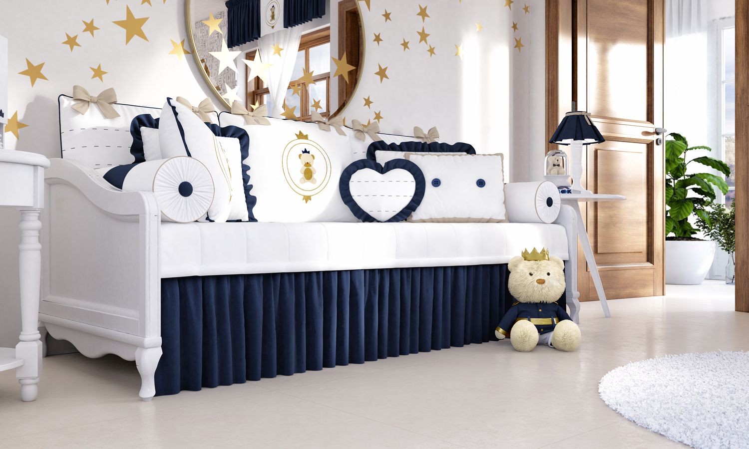 Kit Cama Babá Urso Teddy Realeza