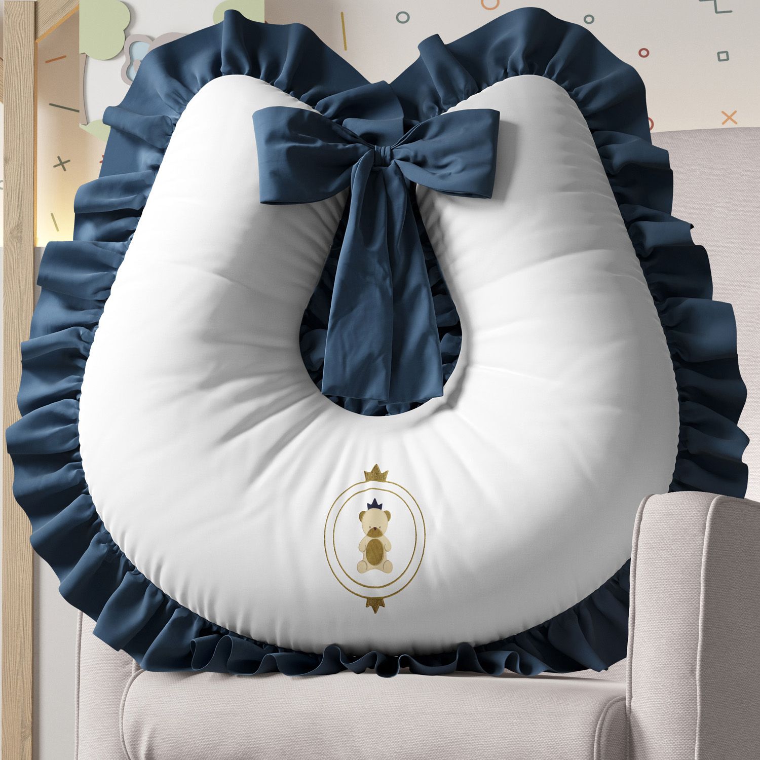 Almofada Amamentação Urso Teddy Realeza