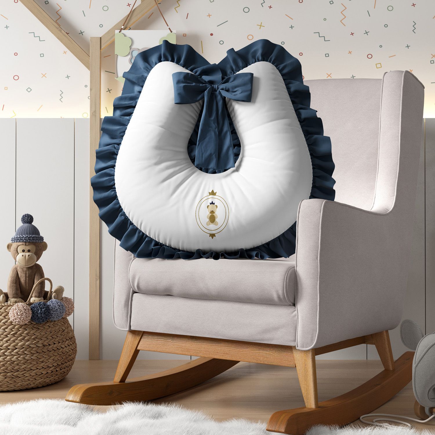 Almofada Amamentação Urso Teddy Realeza