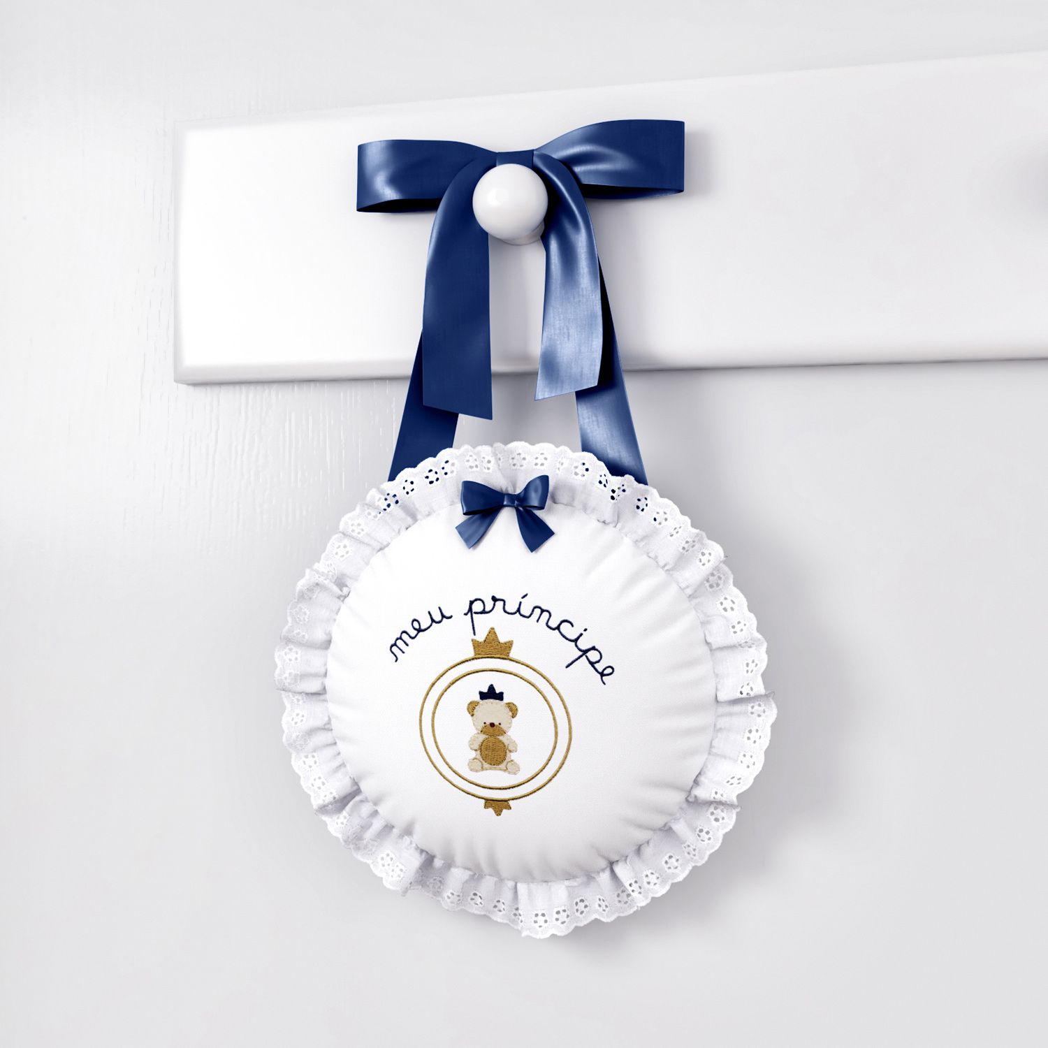 Medalhão Maternidade Urso Teddy Realeza