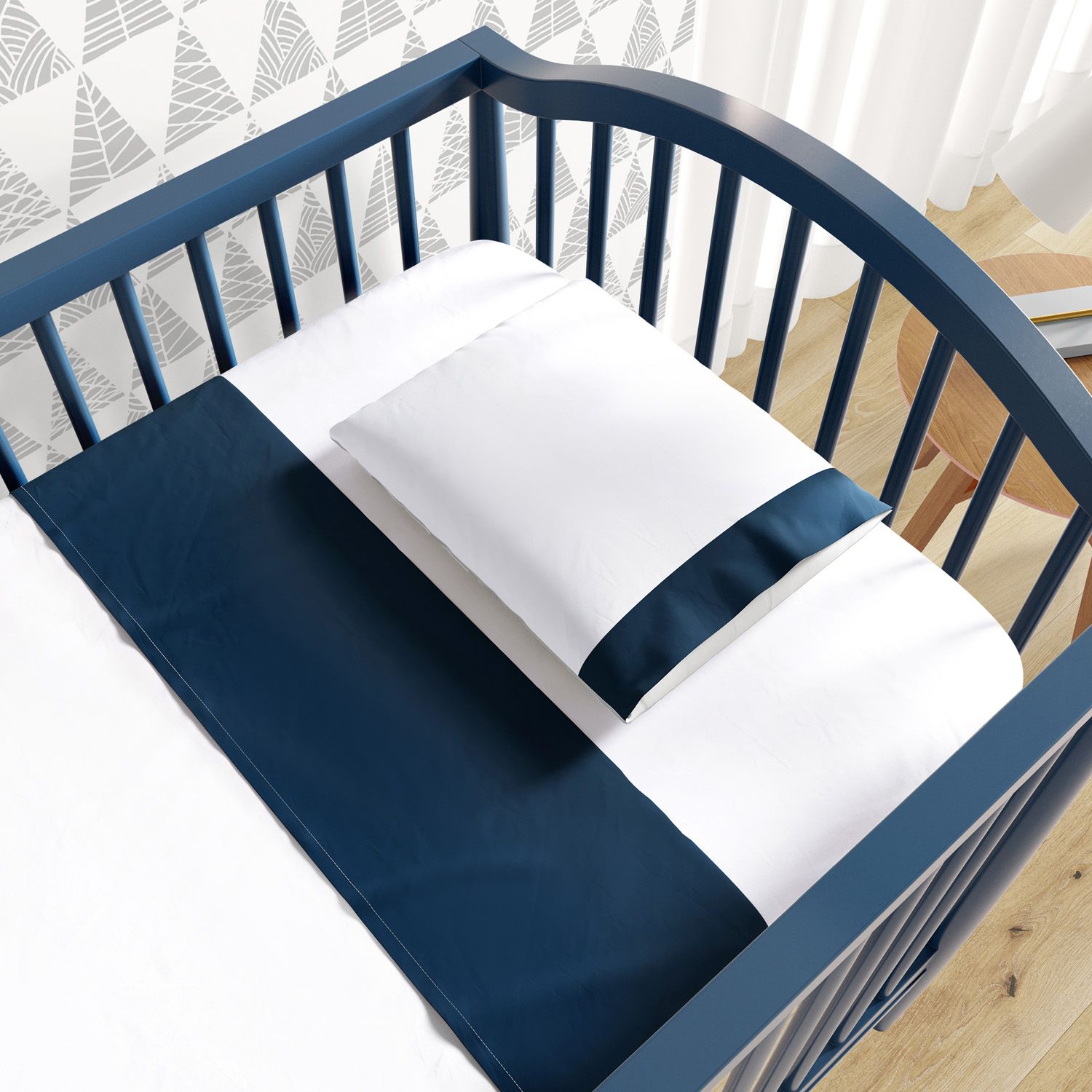Jogo de Lençol Berço Azul Marinho 3 peças