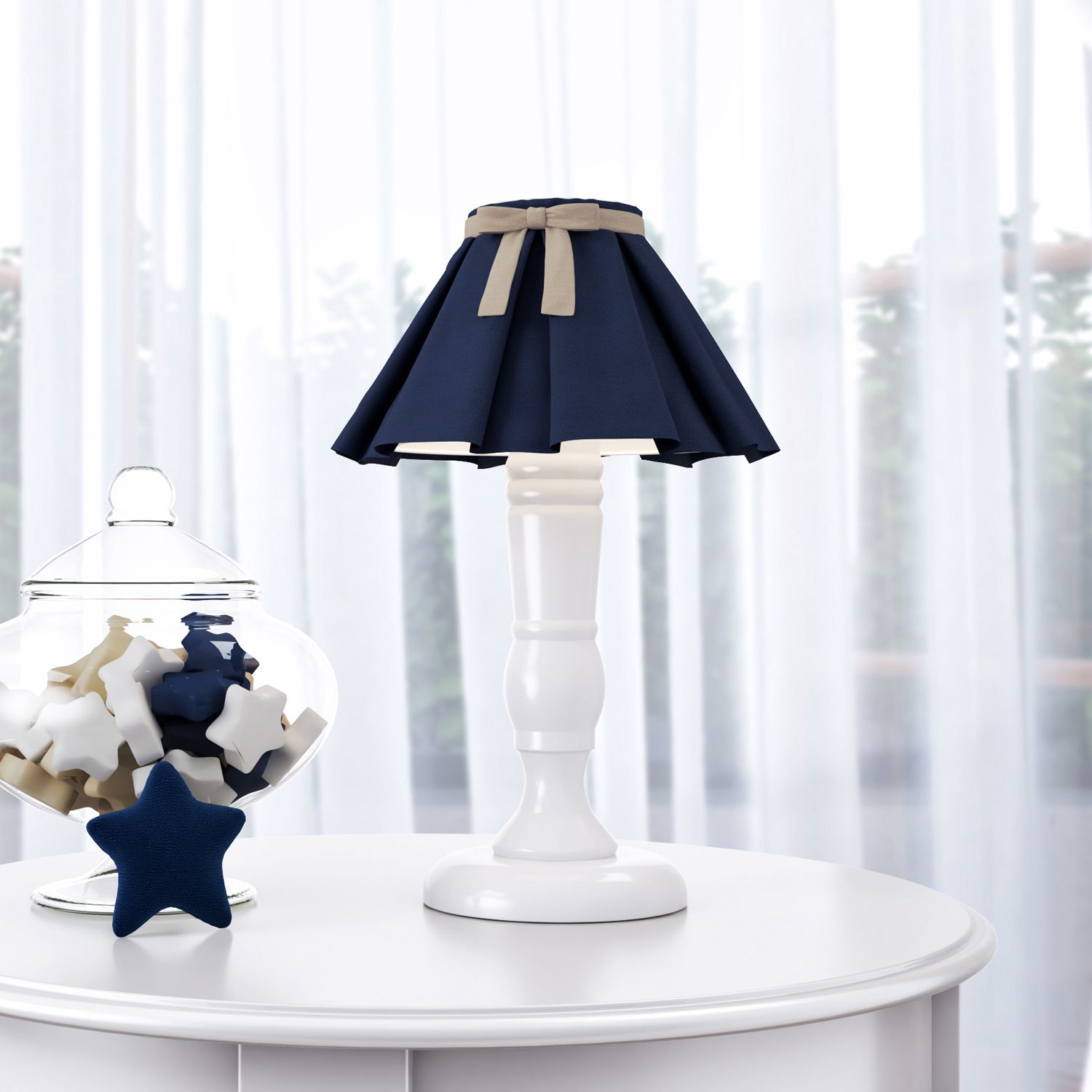 Abajur Madeira Azul Marinho